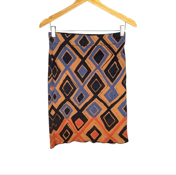 Nic + Zoe Multicolor Geometric Better Late abstract black blue pencil skirt XS - Picture 1 of 5
